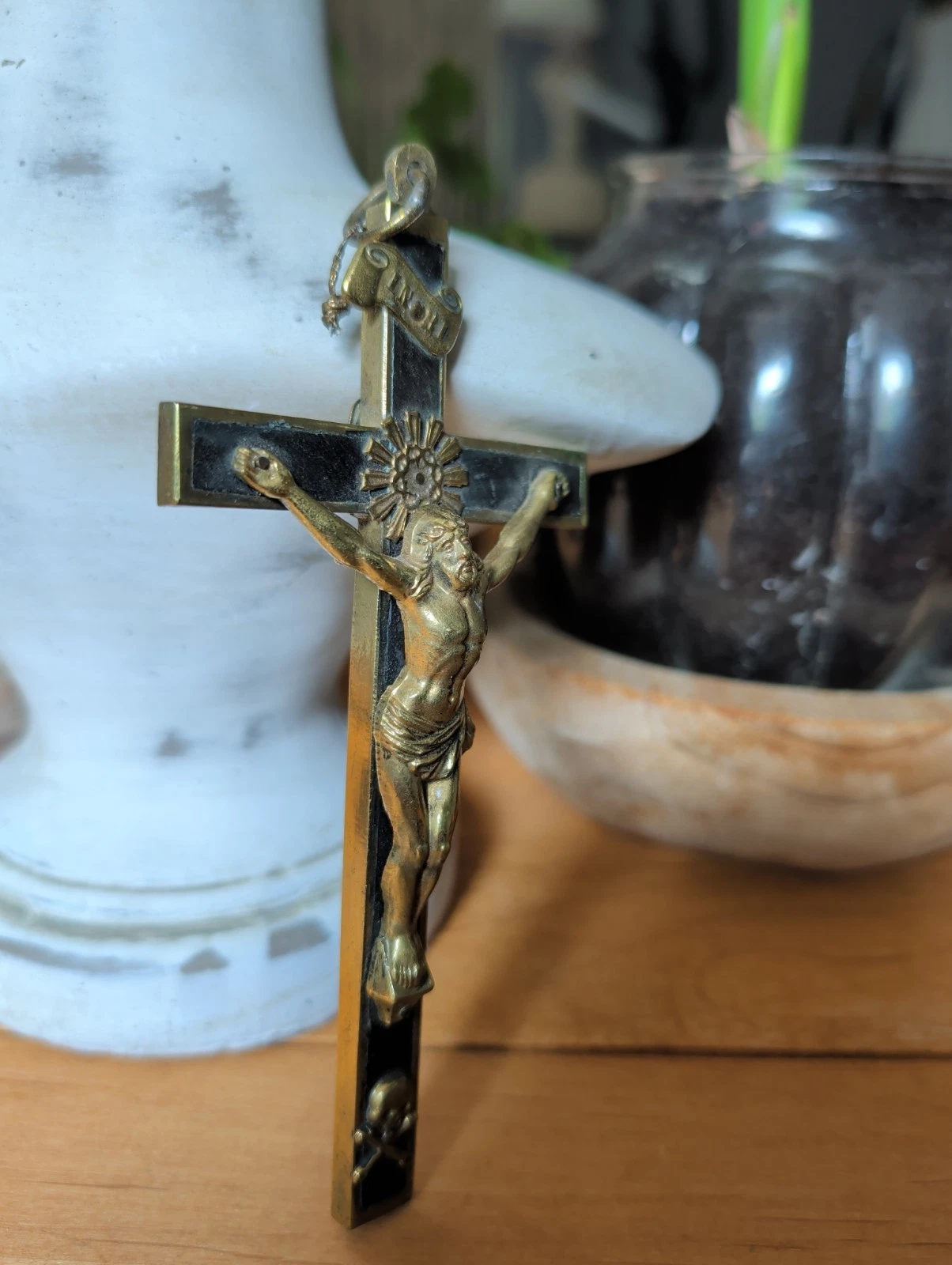 Lot 7 Anciens Crucifix Croix Memento Mori Crâne Golgotha - Bronze Napoléon lll - Image 8