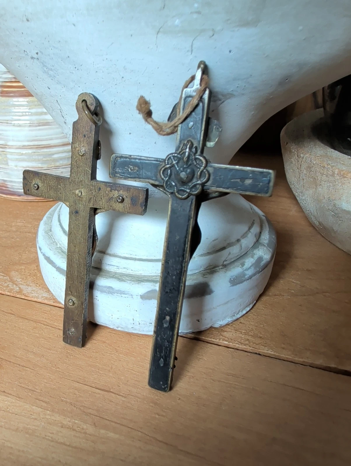 Lot 7 Anciens Crucifix Croix Memento Mori Crâne Golgotha - Bronze Napoléon lll - Image 13