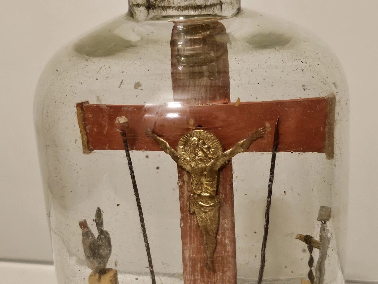 Grande bouteille Passion Christ croix crucifix échelle Art Populaire... - Image 4