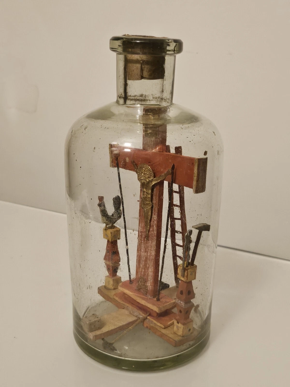 Grande bouteille Passion Christ croix crucifix échelle Art Populaire... - Image 17
