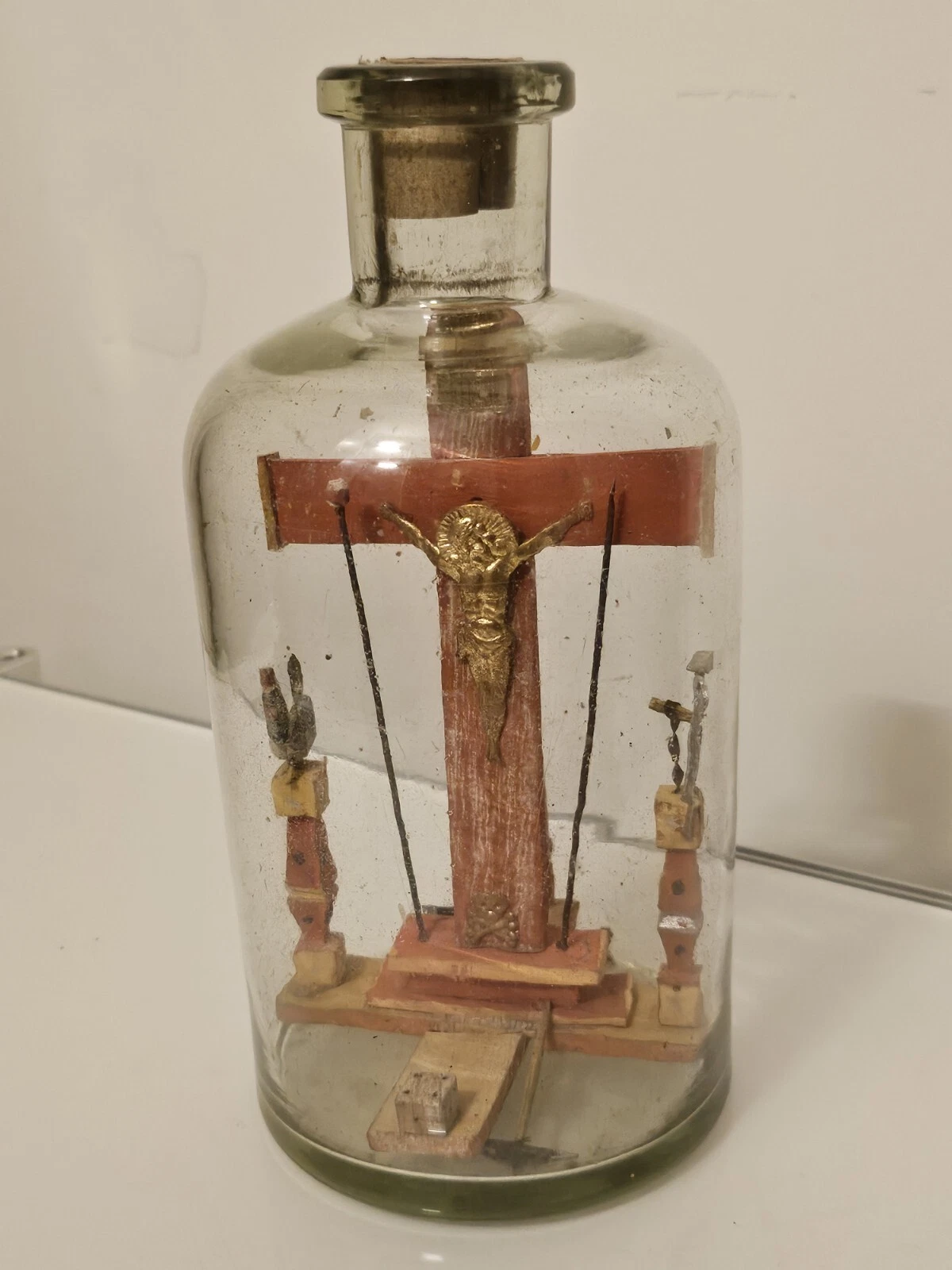 Grande bouteille Passion Christ croix crucifix échelle Art Populaire... - Image 19
