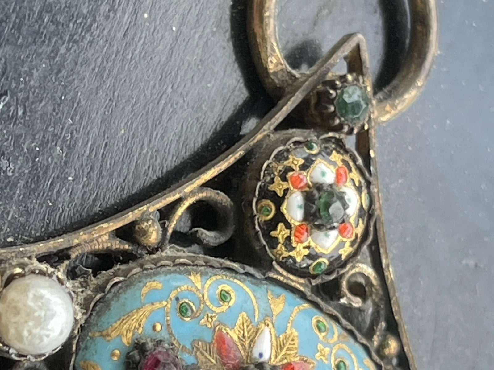 Croix bressanne en argent émaillé – Encadrée - Napoléon III – Fin XIXe siècle - Image 9