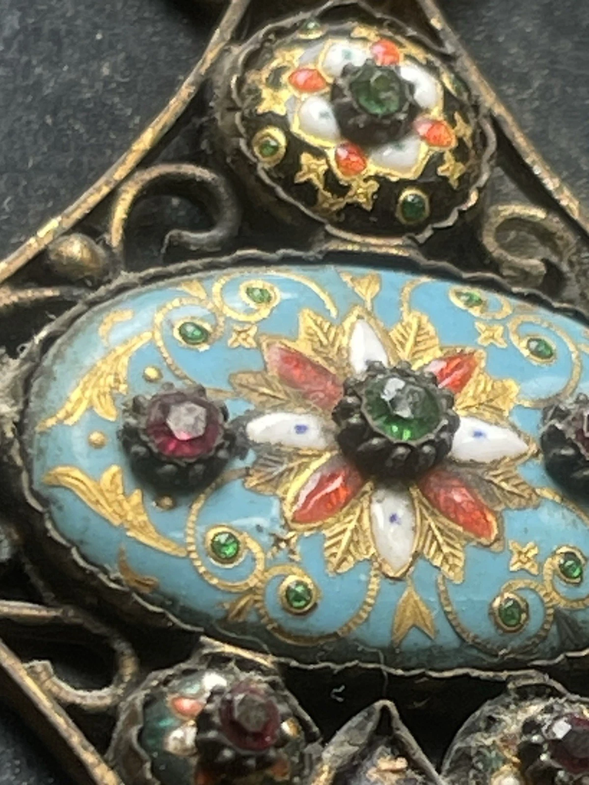 Croix bressanne en argent émaillé – Encadrée - Napoléon III – Fin XIXe siècle - Image 10