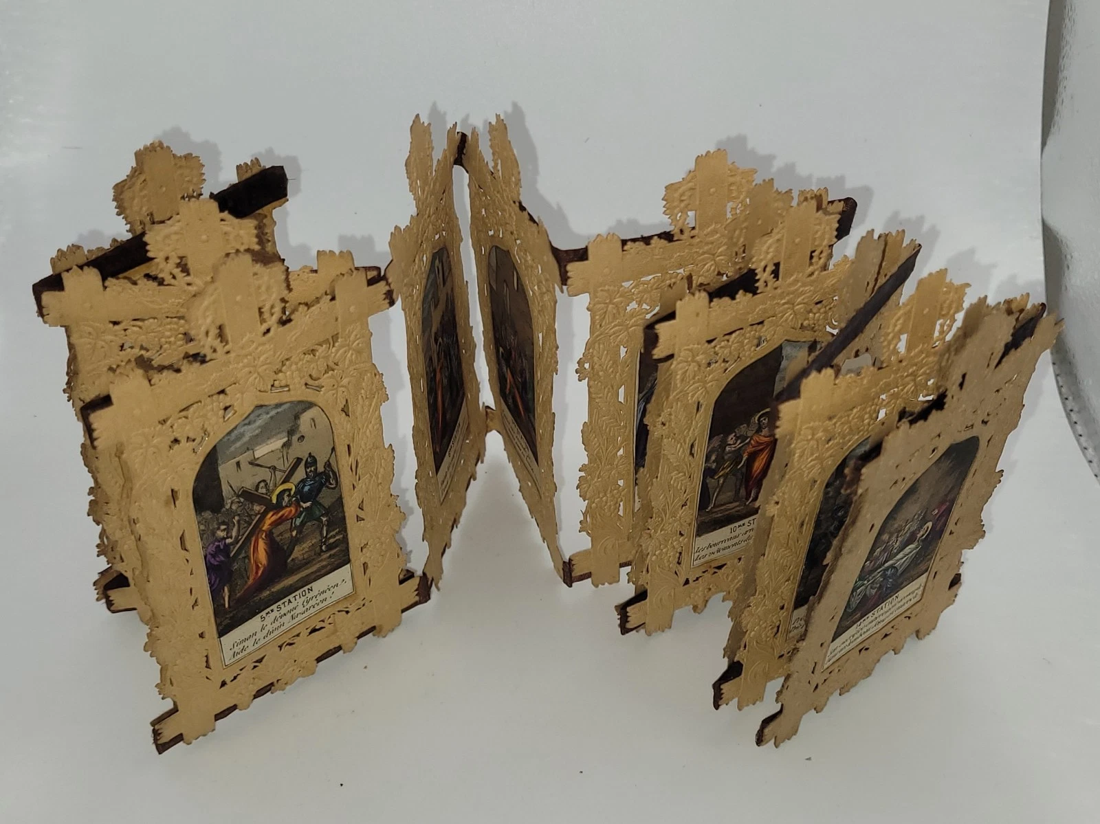 Rare ancien Chemin de Croix de voyage 14 Stations Editeur Aubry Parts - Image 1