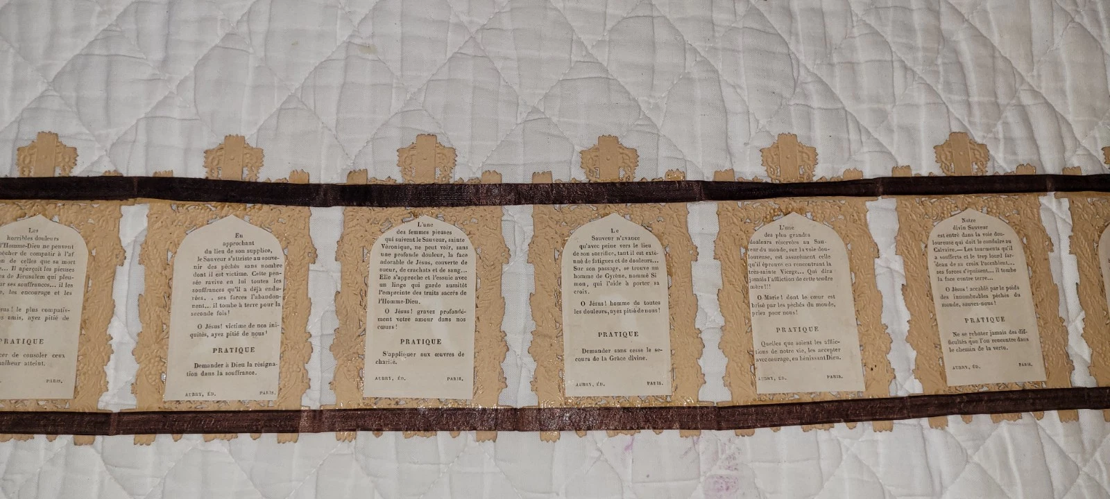 Rare ancien Chemin de Croix de voyage 14 Stations Editeur Aubry Parts - Image 7