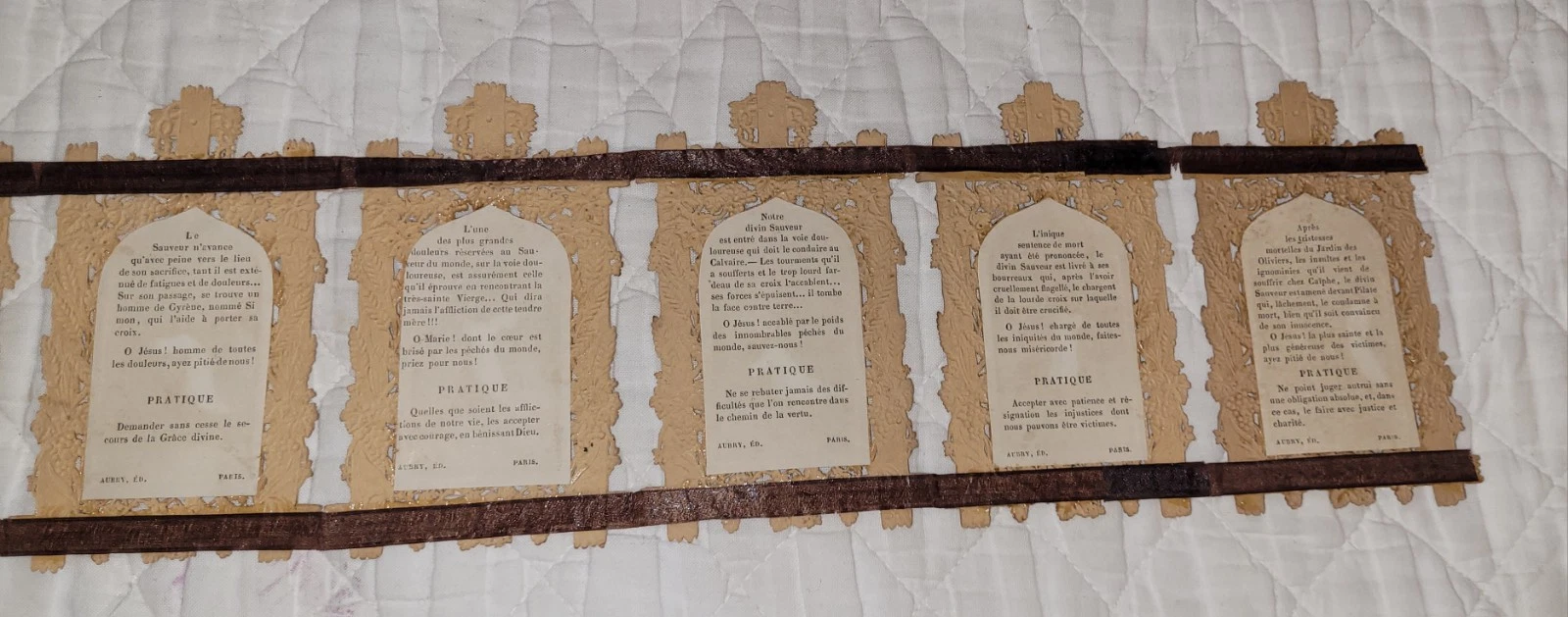 Rare ancien Chemin de Croix de voyage 14 Stations Editeur Aubry Parts - Image 10