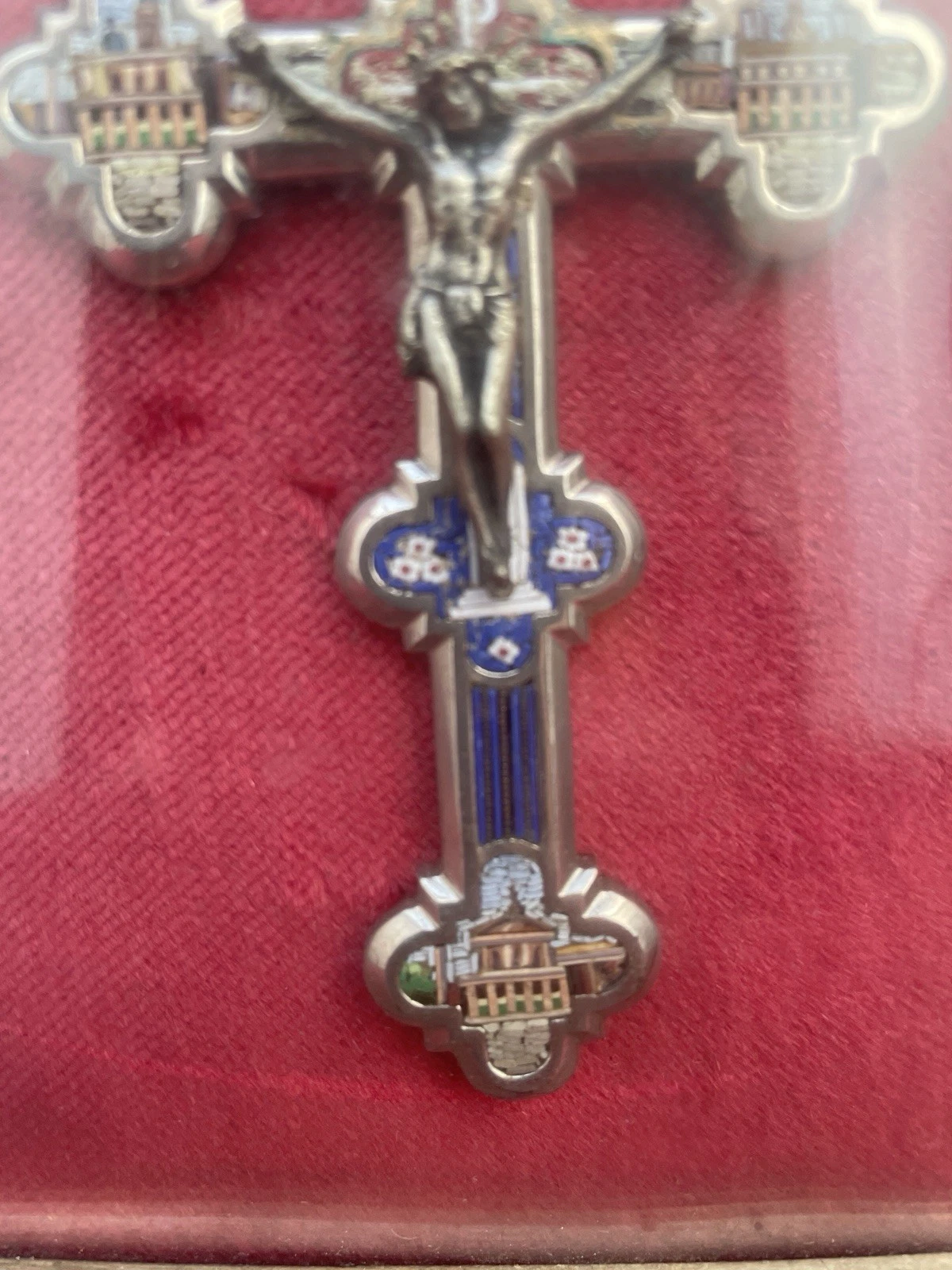 Croix Souvenir de Pèlerinage à Rome Émaillée Encadrée – Basilique Vatican - Image 5