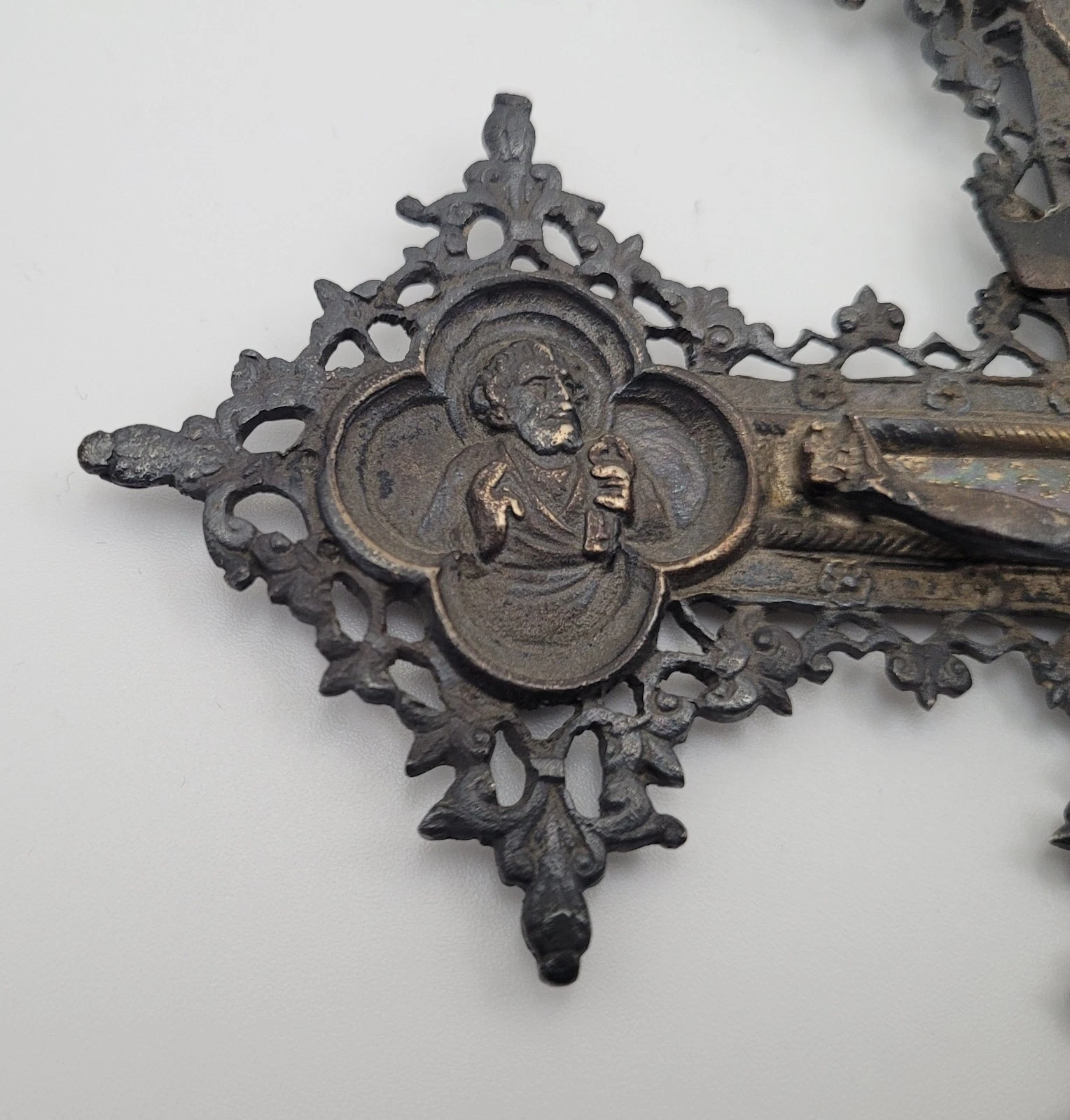 Ancienne Croix, Crucifix, Christ, orfèvrerie religieuse Argent Massif 156g 21cm - Image 5