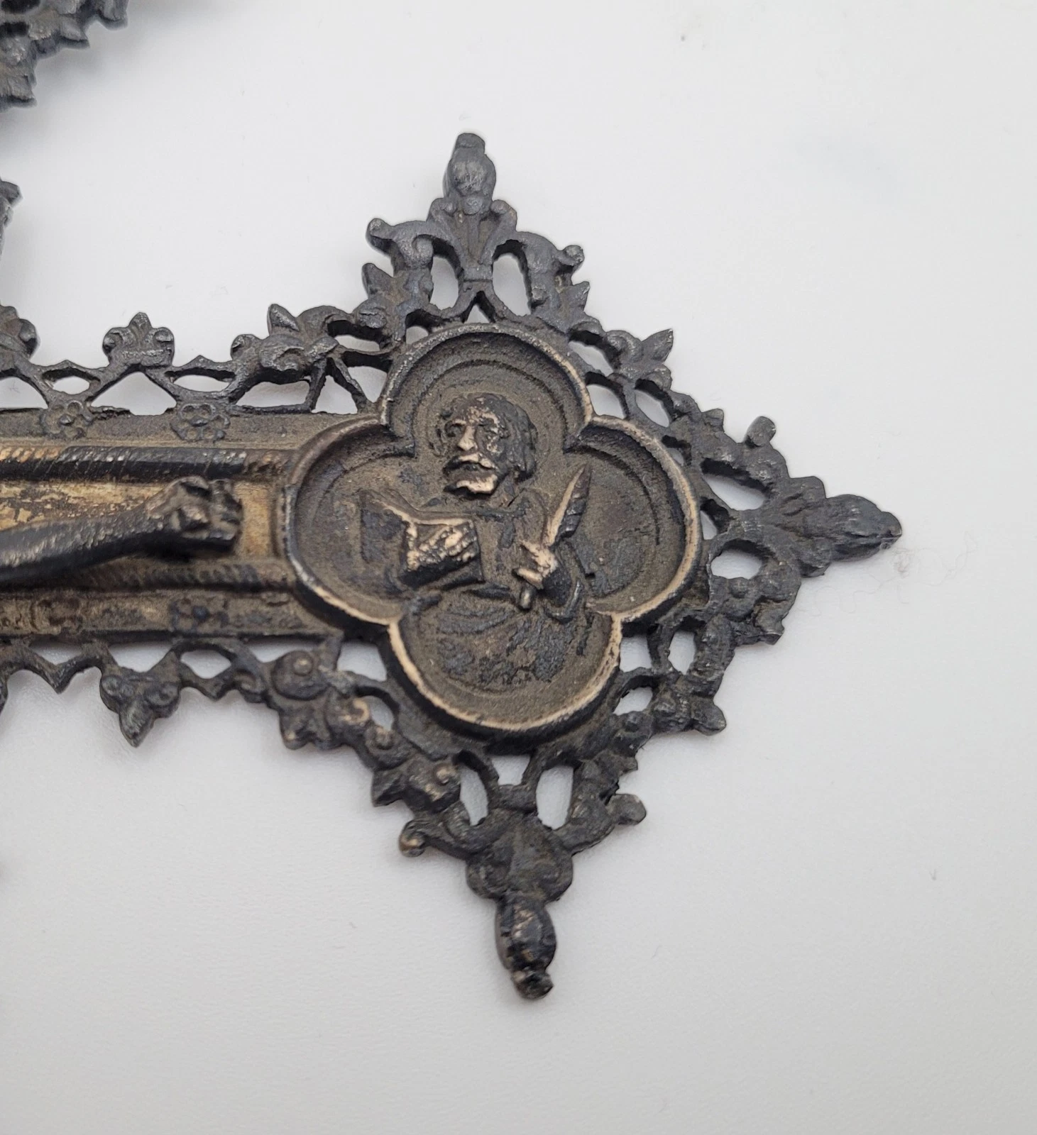 Ancienne Croix, Crucifix, Christ, orfèvrerie religieuse Argent Massif 156g 21cm - Image 8