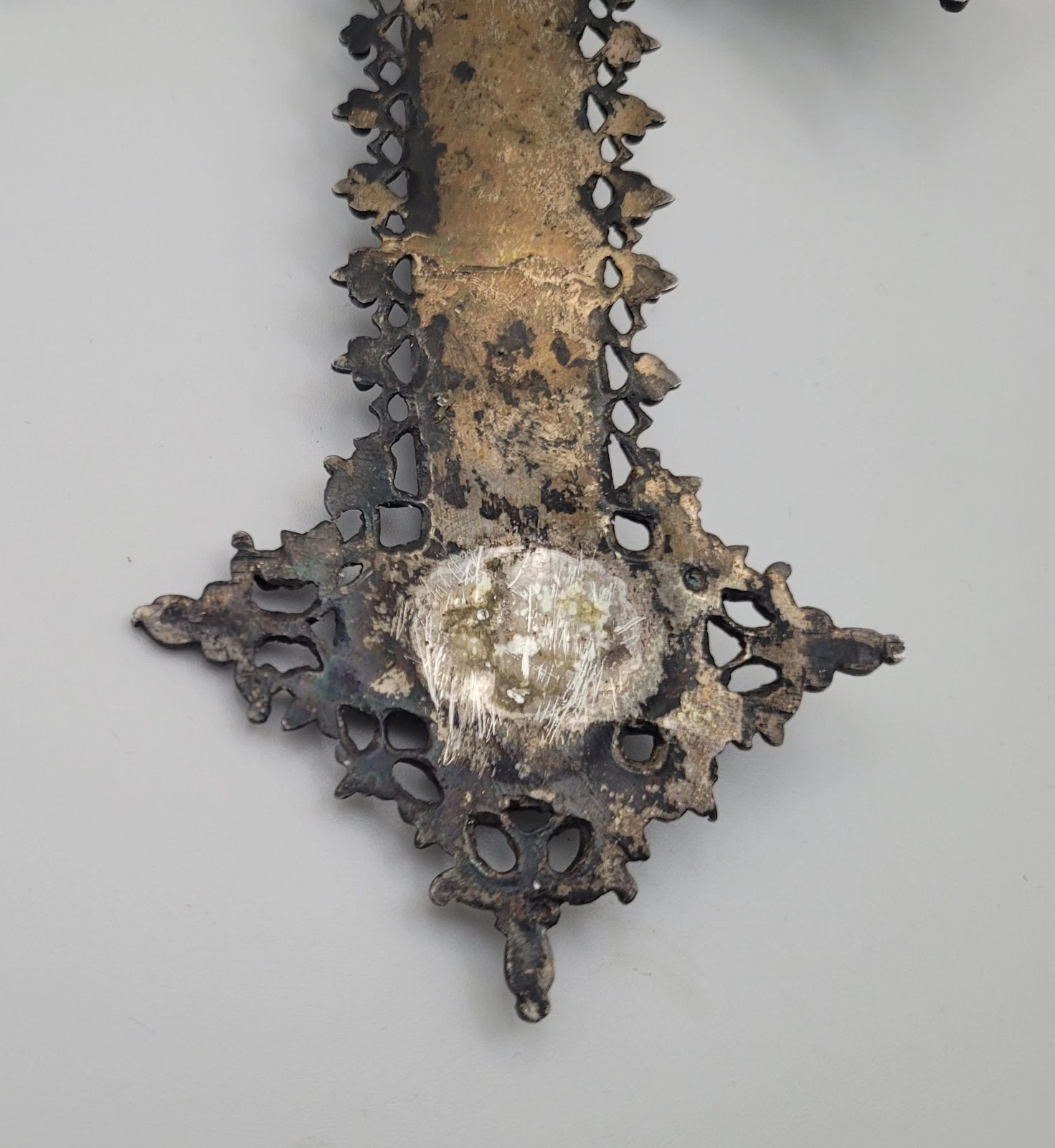 Ancienne Croix, Crucifix, Christ, orfèvrerie religieuse Argent Massif 156g 21cm - Image 12