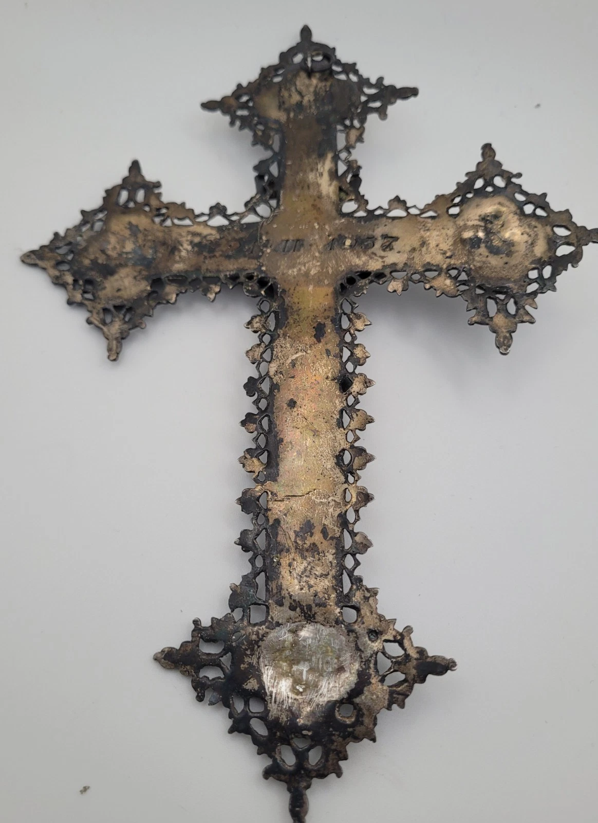 Ancienne Croix, Crucifix, Christ, orfèvrerie religieuse Argent Massif 156g 21cm - Image 14