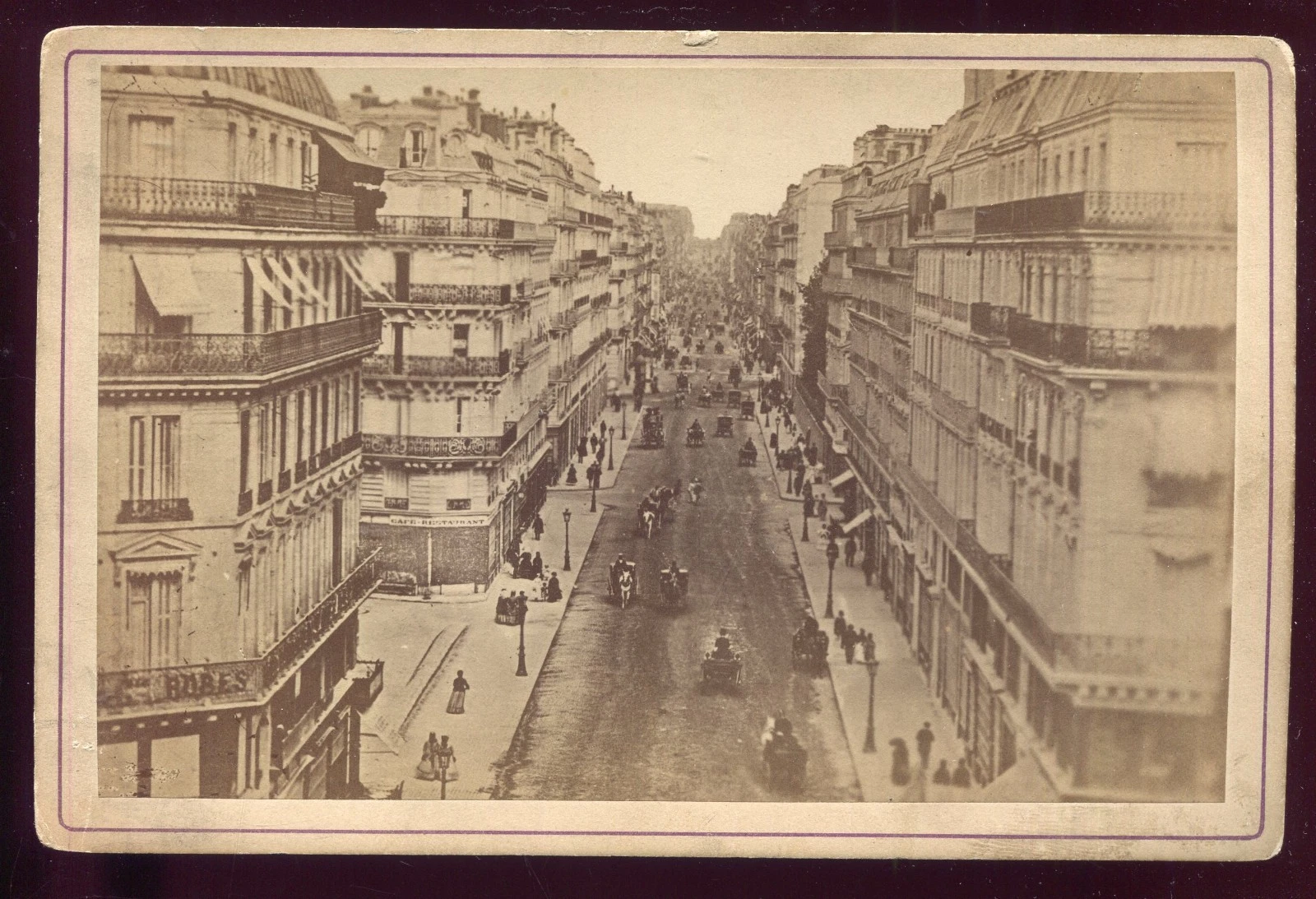 Rue de Lafayette Paris France Photo ancienne Cabinet  Albumine - Image 1