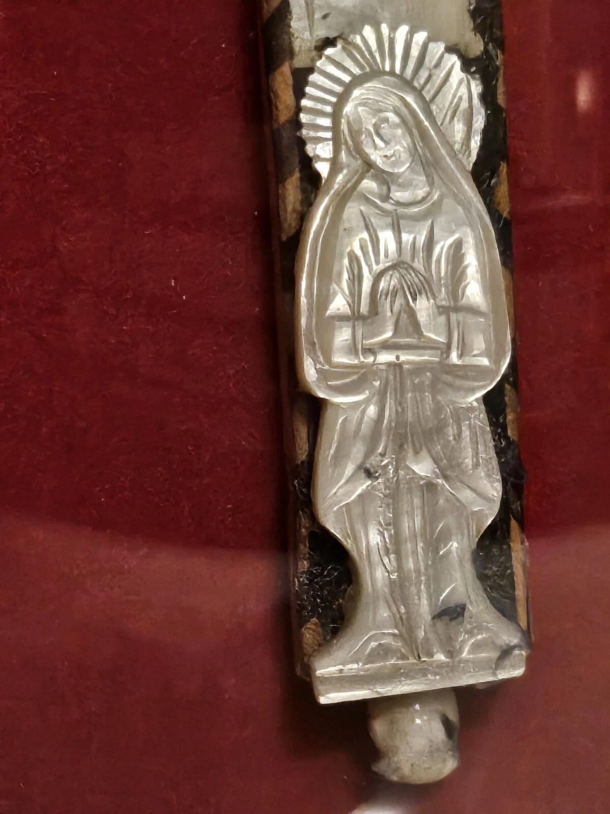 Passion Christ croix crucifix Nacre Art Populaire. Période NAPOLÉON 3./ .1870 - Image 6