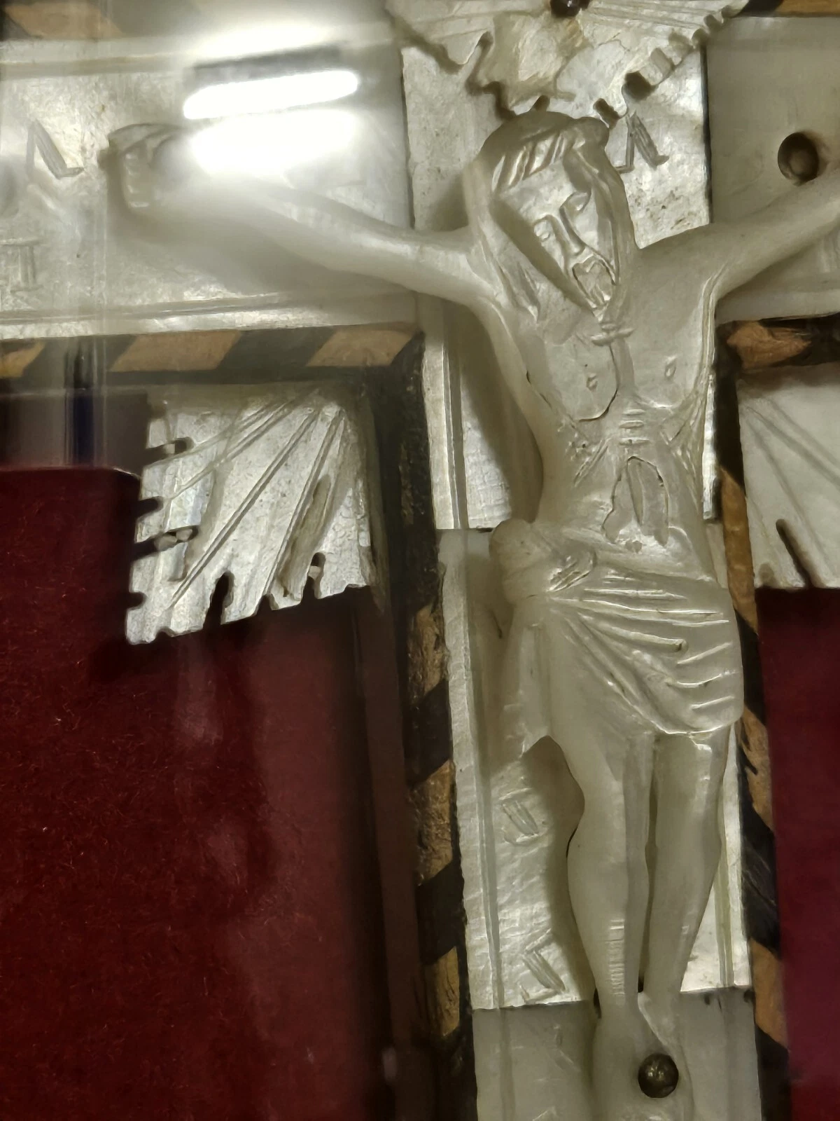 Passion Christ croix crucifix Nacre Art Populaire. Période NAPOLÉON 3./ .1870 - Image 7