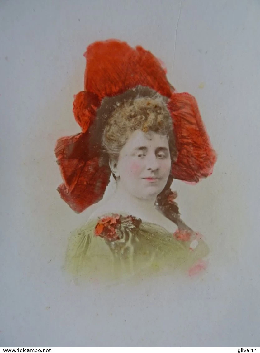 photo cabinet Taponier à Reims Portrait colorisé Baronne Conrad Portalis ca 1890 - Image 1