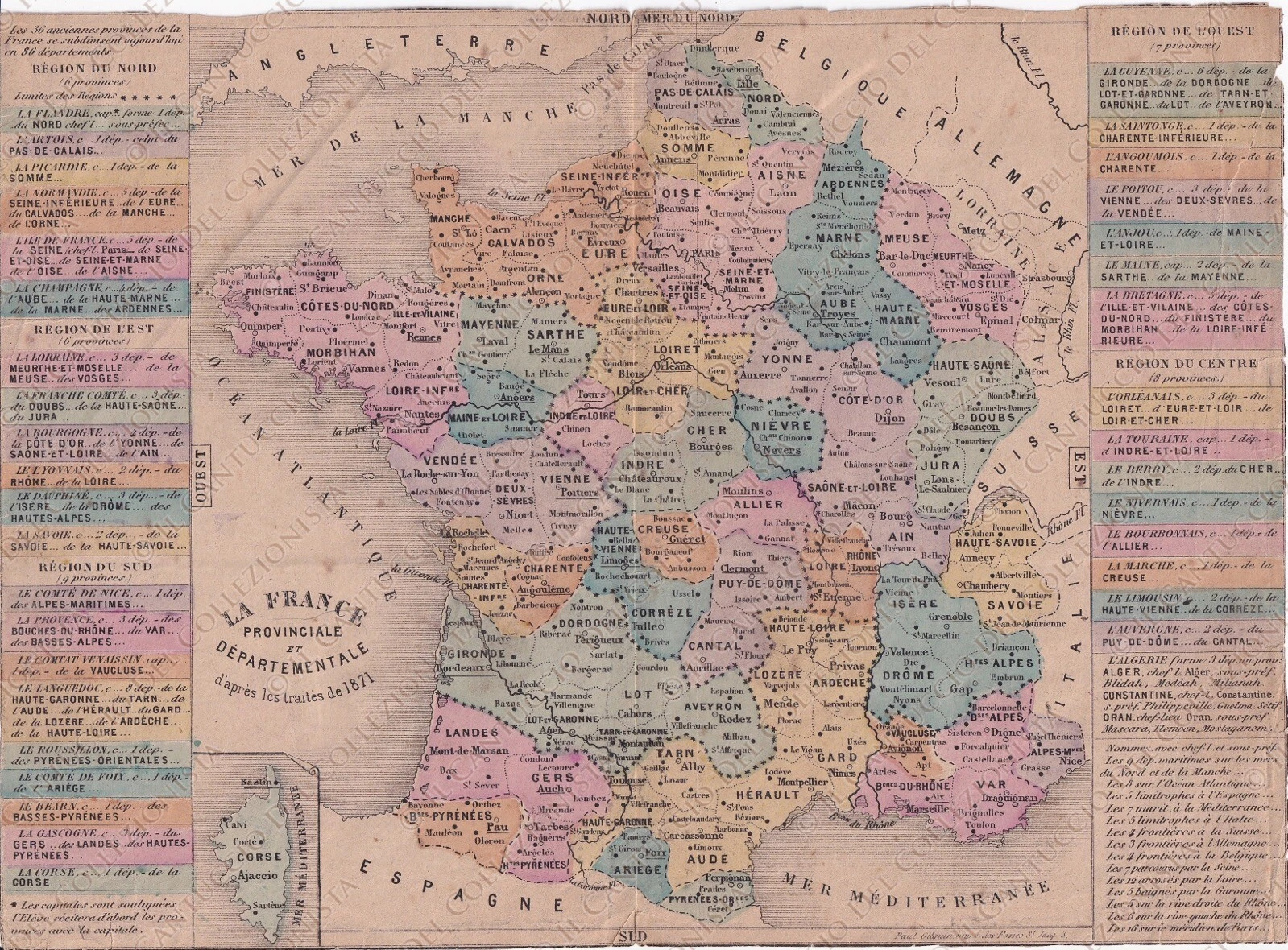 1871 FRANCE provinciale et departementale Engraving - Image 1