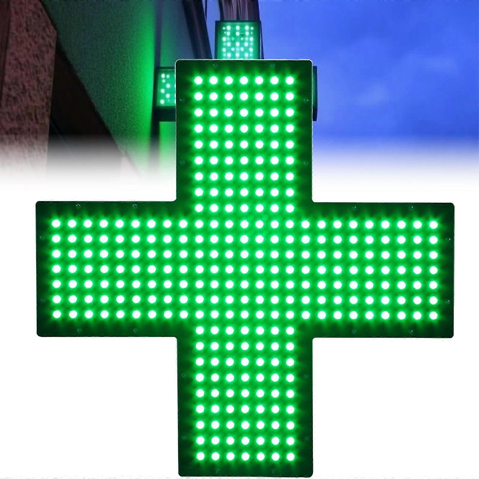 Enseigne lumineuse LED en forme de croix clignotante pour pharmacie, 30 cm (12 pouces), idéale pour les cabinets médicaux et les centres de soins d'urgence. Visibilité 24h/24 et 7j/7. - Image 1