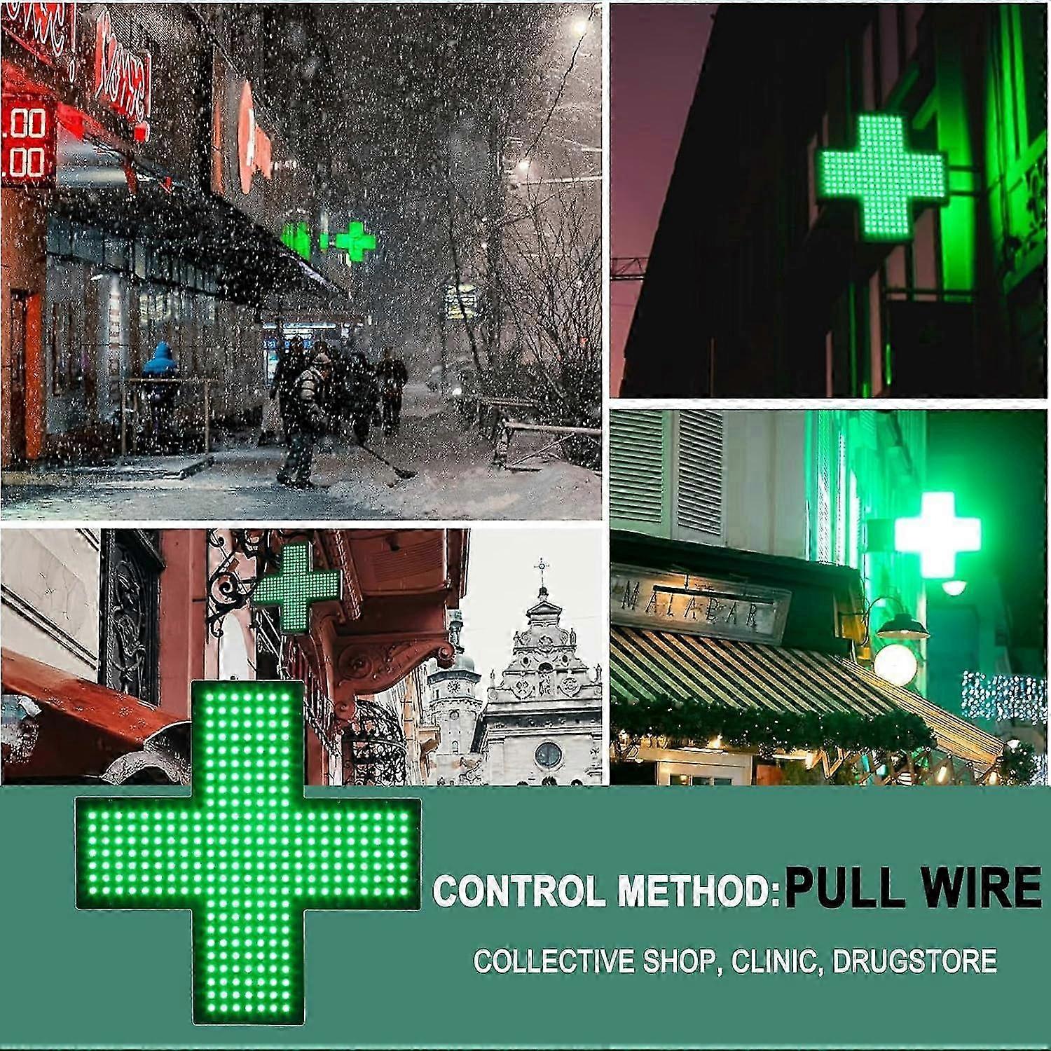 Enseigne lumineuse LED en forme de croix clignotante pour pharmacie, 30 cm (12 pouces), idéale pour les cabinets médicaux et les centres de soins d'urgence. Visibilité 24h/24 et 7j/7. - Image 4