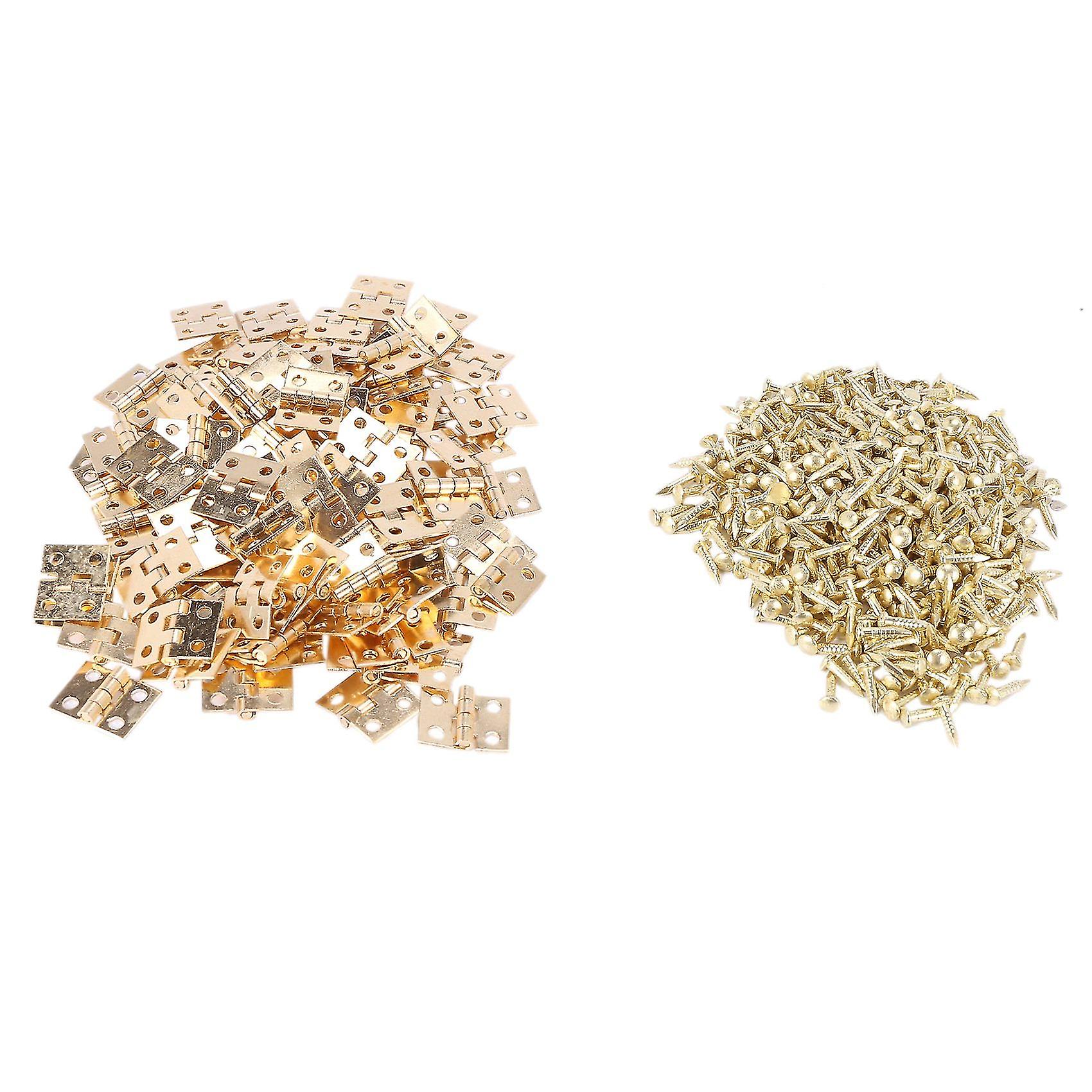 100 Pcs Mini charnières Matériel 180 Degré pour Meuble Miniature Cabinet Placard (bricolage) - Image 1