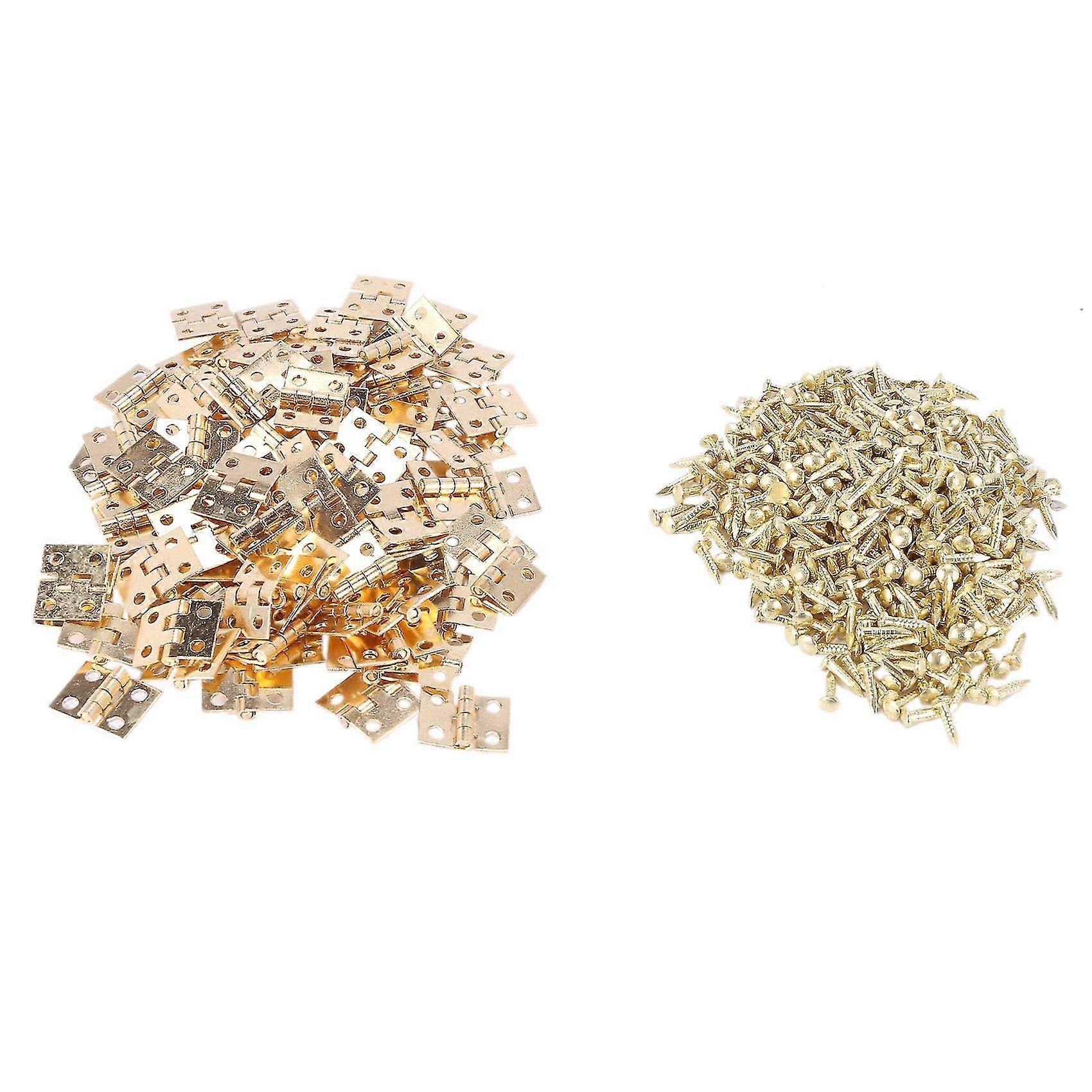 100 Pcs Mini charnières Matériel 180 Degré pour Meuble Miniature Cabinet Placard (bricolage) - Image 1