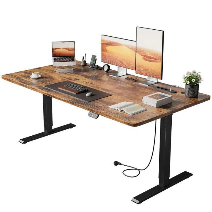 HLONONE Bureau Assis Debout Électrique, 160 x 80 cm Table Reglable Hauteur, Bureau Reglable en Hauteur Electrique, Blanc - Image 3