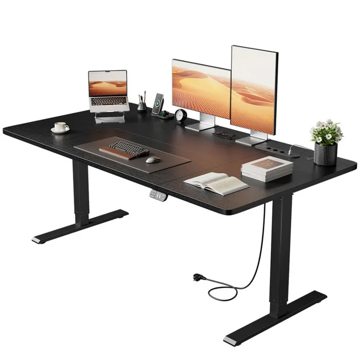HLONONE Bureau Assis Debout Électrique, 160 x 80 cm Table Reglable Hauteur, Bureau Reglable en Hauteur Electrique, Blanc - Image 4