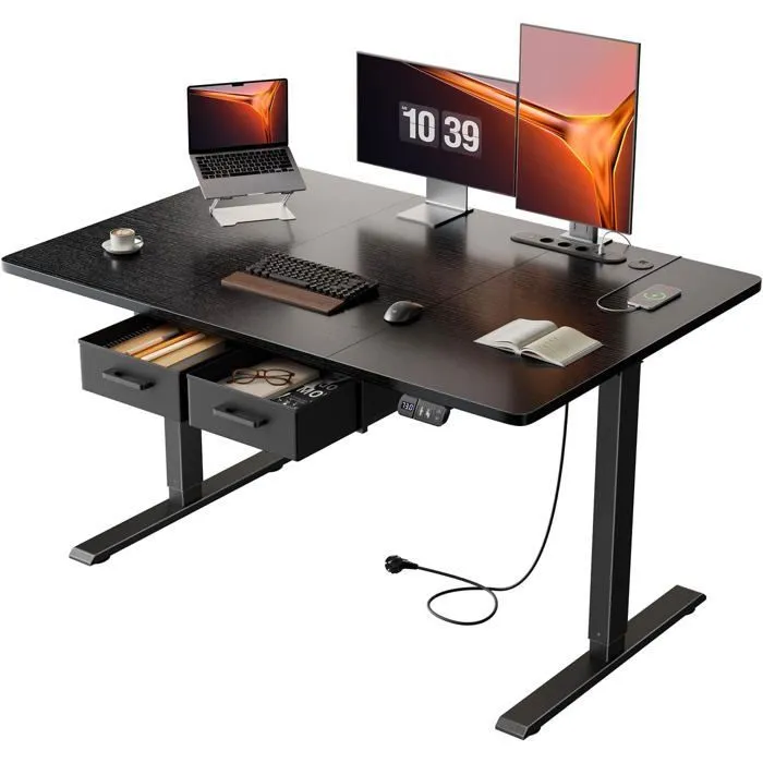 HLONONE Bureau Assis Debout Électrique, 160 x 80 cm Table Reglable Hauteur, Bureau Reglable en Hauteur Electrique, Blanc - Image 11