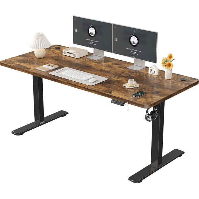 Tribesigns Bureau - 160 x 70 x 75 cm - Grande Table d'ordinateur de Bureau avec Plateau en Bois - pour Bureau à Domicile - Marron - Image 11
