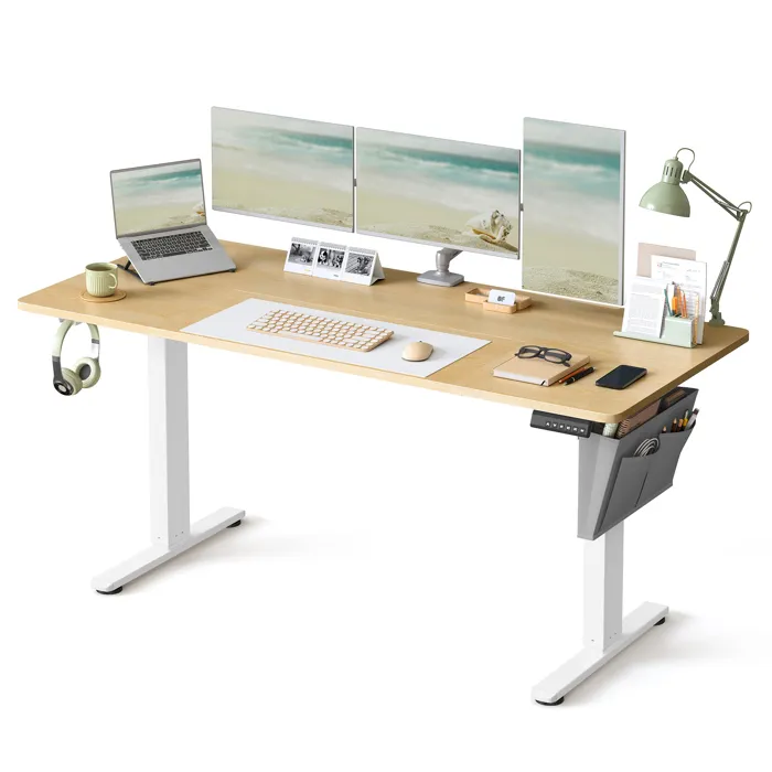 Tribesigns Bureau - 160 x 70 x 75 cm - Grande Table d'ordinateur de Bureau avec Plateau en Bois - pour Bureau à Domicile - Marron - Image 12