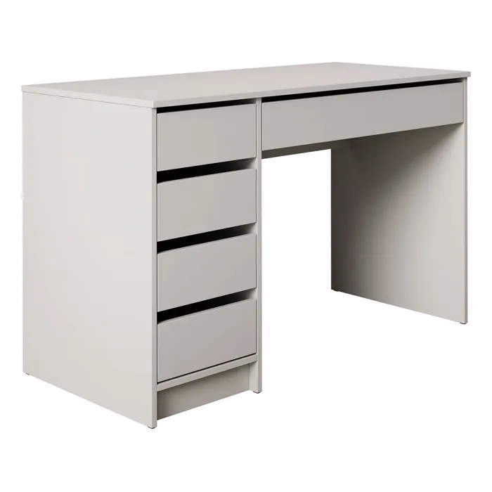 Bureau droit ESSENTIEL - 3 tiroirs - Décor chêne et blanc - L 121,2 x P 55 x H 74,5 cm - PARISOT - Image 12
