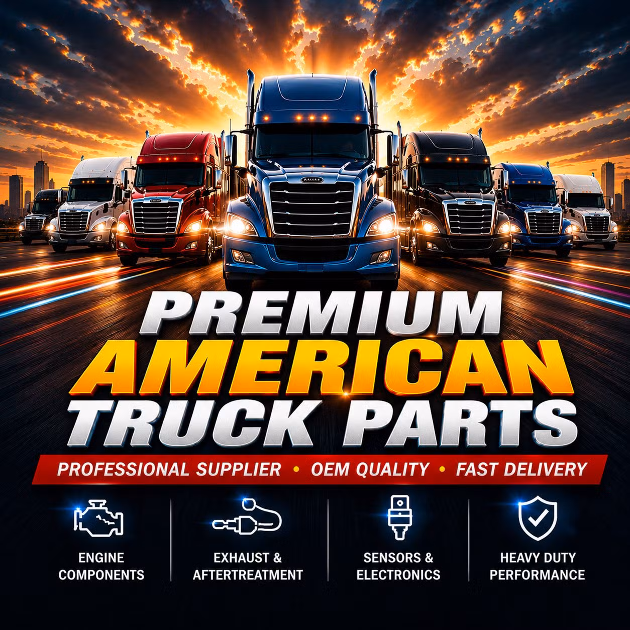 American Truck Parts for Freightliner Cascadia Kenworth T680 T880 Volvo Vnl Dd15 - Image 6