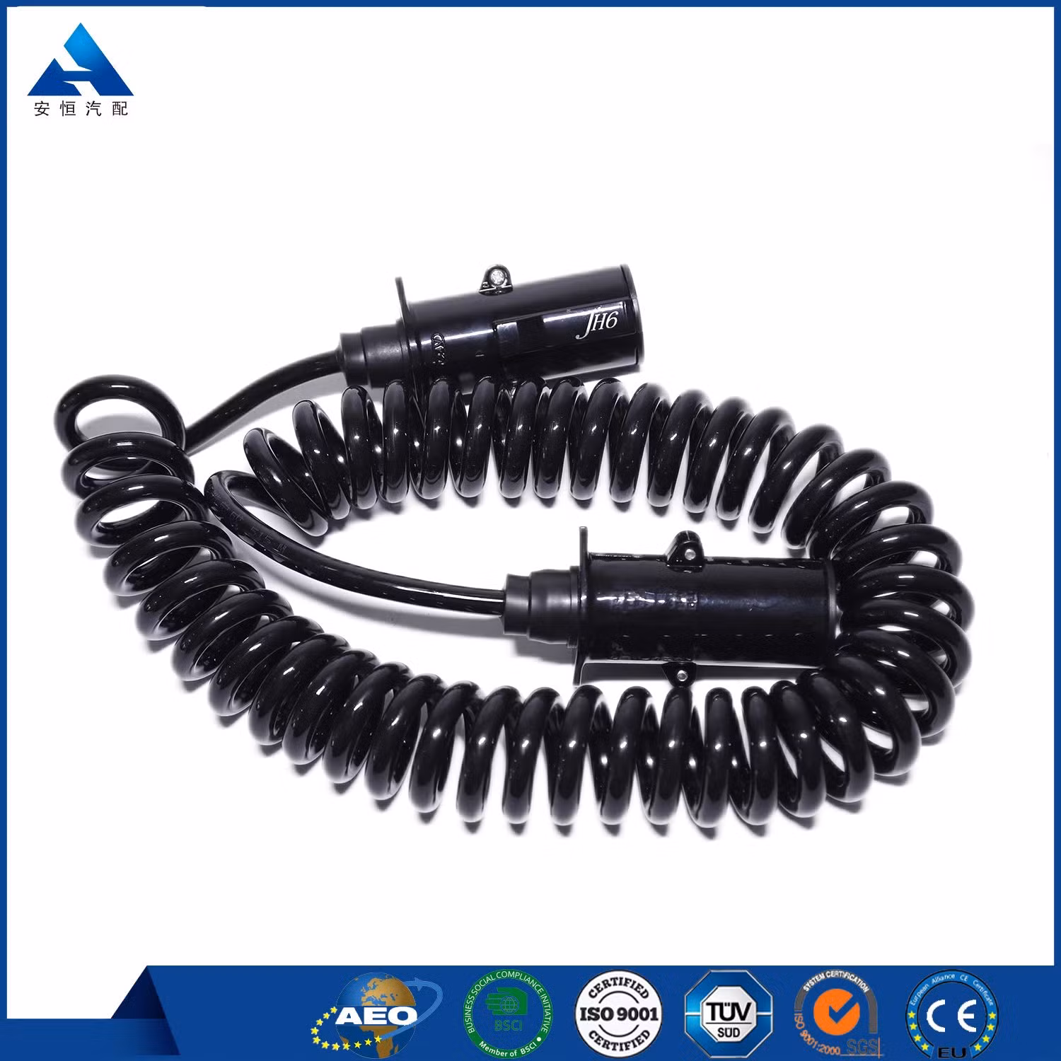 7 Pin 15′ Seven Electric Coil Connector Cable for Mack Vnl Freightliner Truck Trailer Parts Hot for Sale - Image 2