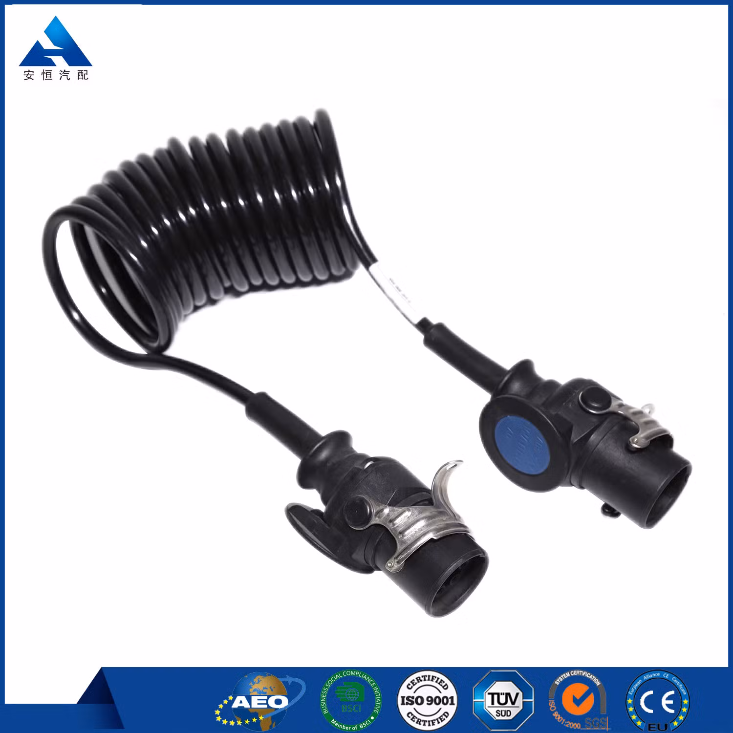 7 Pin 15′ Seven Electric Coil Connector Cable for Mack Vnl Freightliner Truck Trailer Parts - Image 2