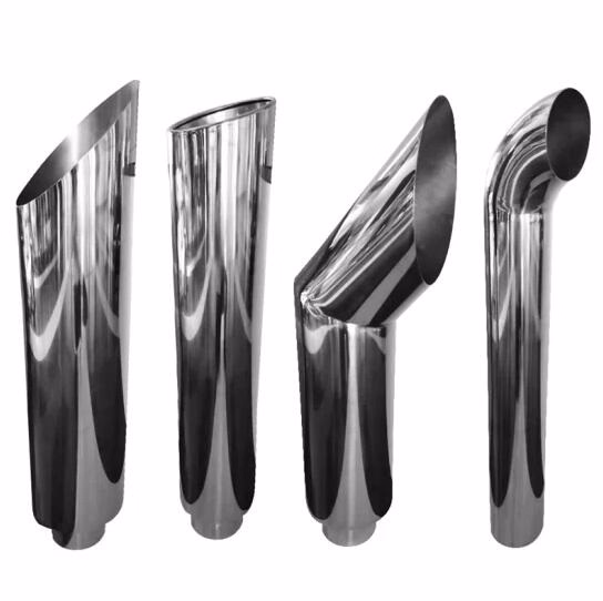 Customized 4′ ′ Polished Stainless Steel Curved Exhaust Stack Pipe for Freightliner Cascadia - Image 2