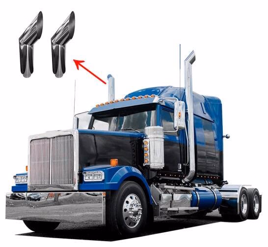 Customized 4′ ′ Polished Stainless Steel Curved Exhaust Stack Pipe for Freightliner Cascadia - Image 4