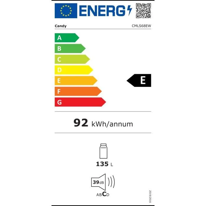 Réfrigérateur encastrable - CANDY - CMLS68EW - Classe E - 135 L - 39 dB - Blanc - Image 5