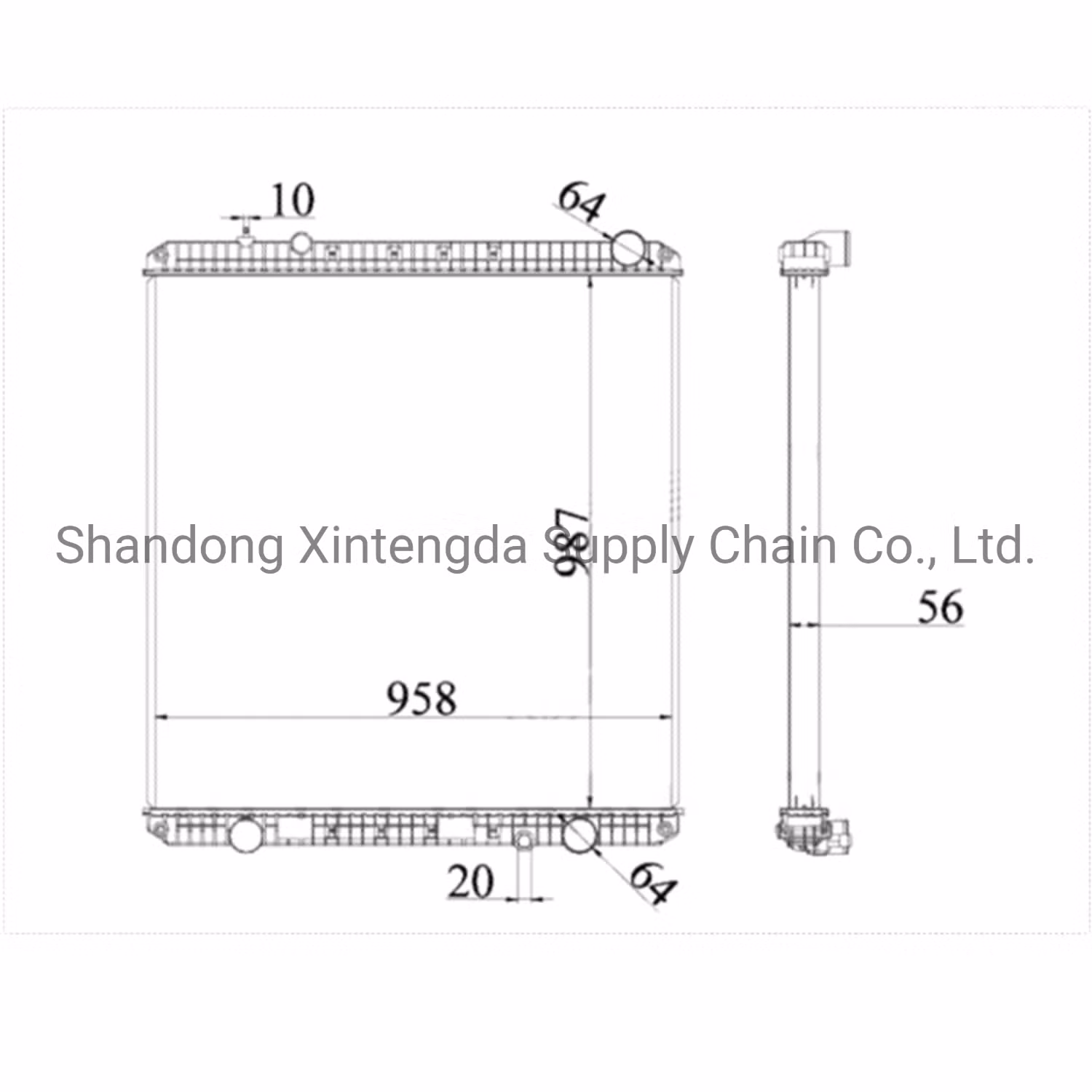 239044 Tr9044 239166 Fre71 Aluminum Plastic Radiator Fit for Freightliner Truck - Image 4