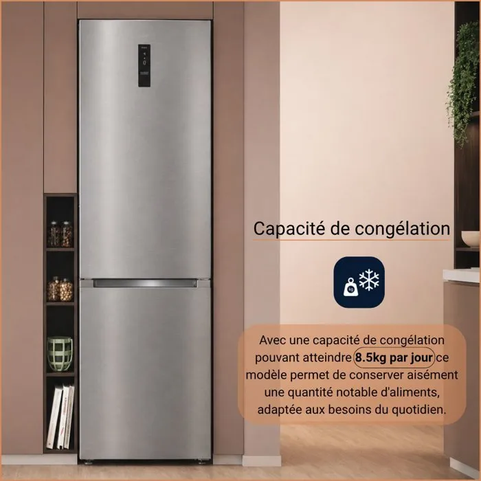 Réfrigérateur combiné - HOTPOINT - HPAK26472XP4E - Grande capacité 475 L - Froid ventilé - Classe E - 195x76x90 - Inox - Image 10