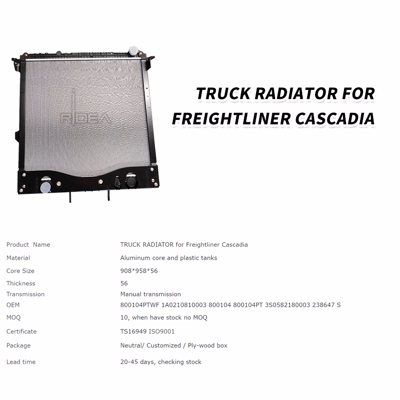 Truck Radiator for Freightliner Cascadia OEM: 800104ptwf 1A0210810003 800104 800104PT 3s0582180003 238647 S - Image 2