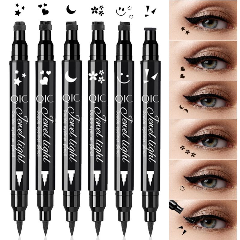Decorative patterned stamp eyeliner, waterproof, quick-drying and smudge-proof, double-ended Stamp eyeliner - Image 1