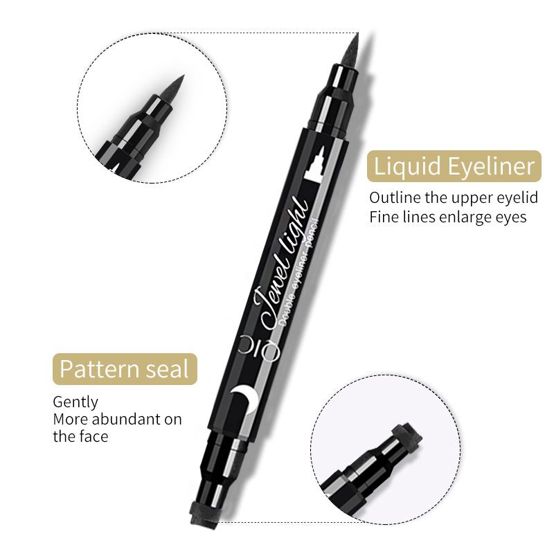 Decorative patterned stamp eyeliner, waterproof, quick-drying and smudge-proof, double-ended Stamp eyeliner - Image 2