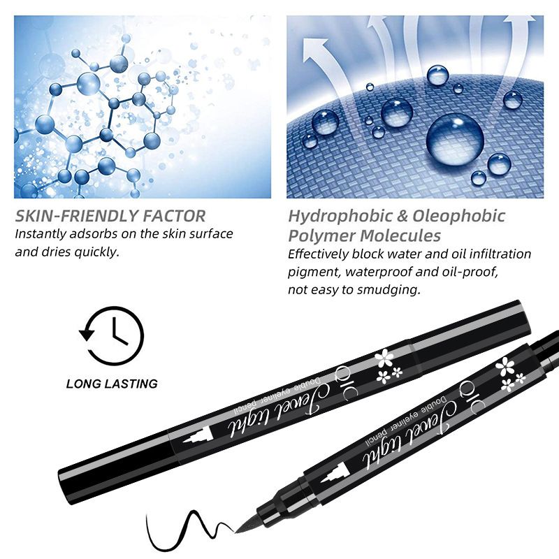 Decorative patterned stamp eyeliner, waterproof, quick-drying and smudge-proof, double-ended Stamp eyeliner - Image 4