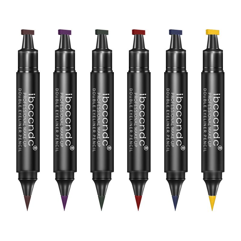 6 Colors Liquid Eyeliner Stamp Pen Matte Black Colorful Lazy Eyes Make Up Waterproof Quick Dry Blue Green Red Yellow Eye Liner - Image 2