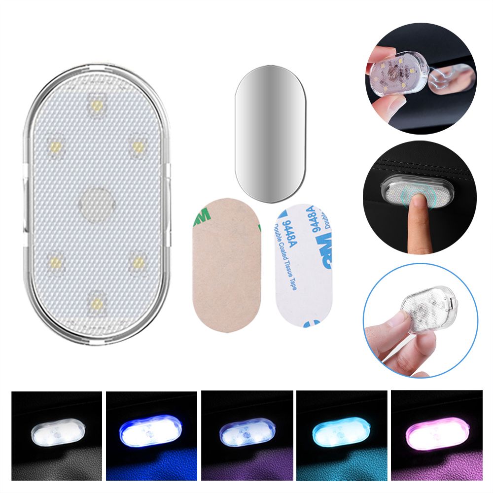 Universal Wireless Car Interior LED Lights Auto Mini Roof Ceiling Reading Lamp 5V Finger Touch Sensor Magnetic Attraction Styling Dome Light USB Rechargable - Image 2