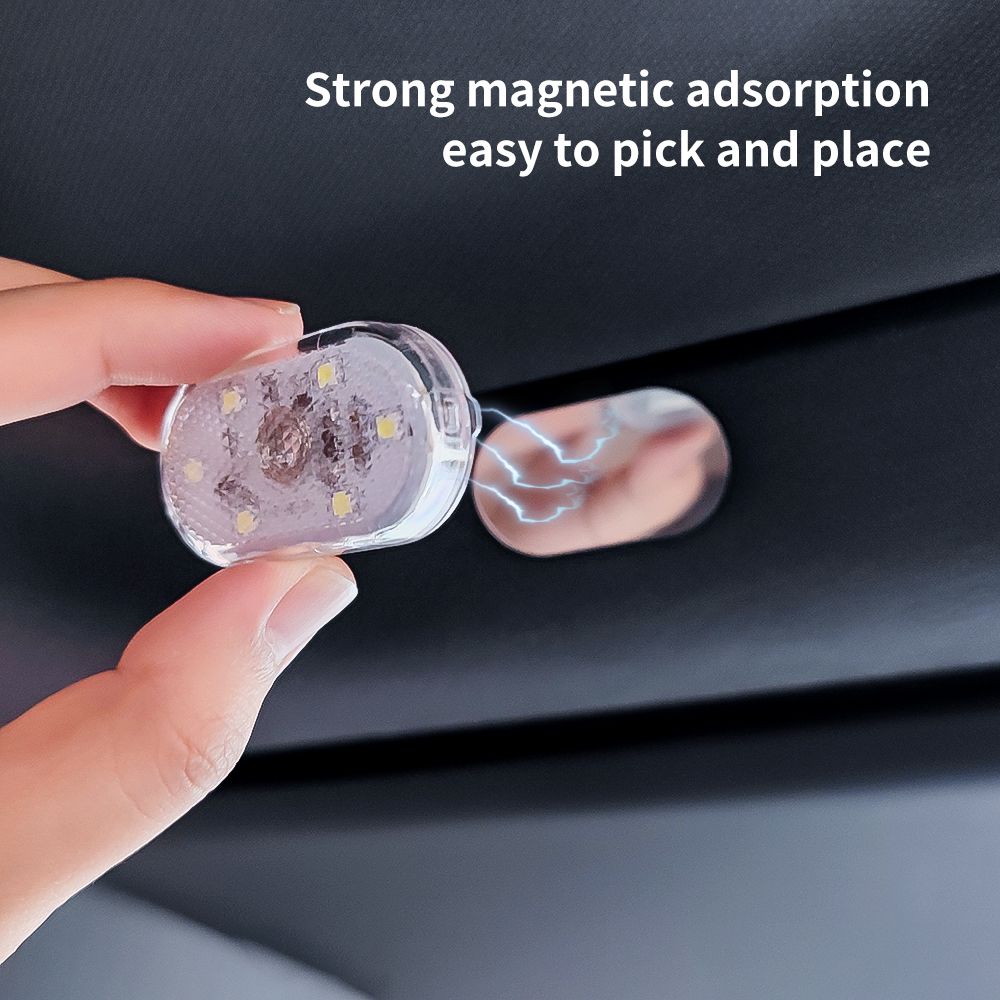 Universal Wireless Car Interior LED Lights Auto Mini Roof Ceiling Reading Lamp 5V Finger Touch Sensor Magnetic Attraction Styling Dome Light USB Rechargable - Image 4
