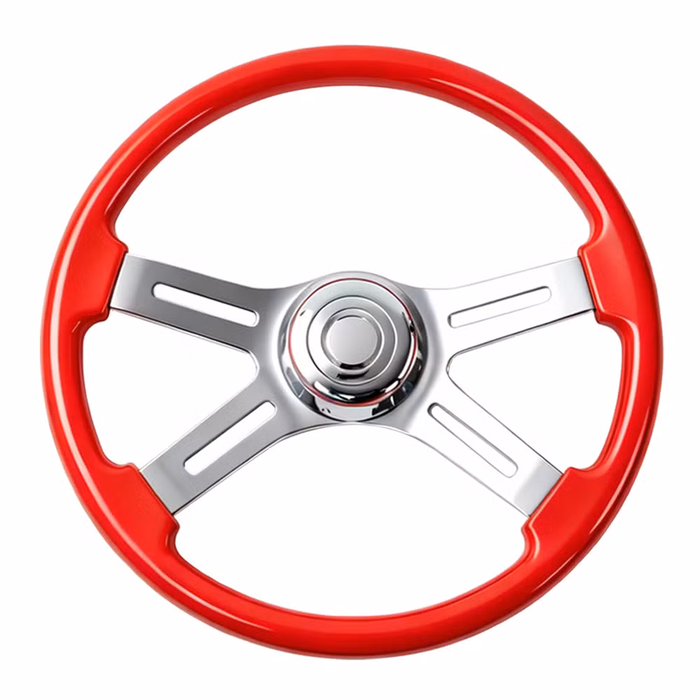 Tiypeor Truck Steering Wheel Modified 4 Spoke 450mm 18inch Semitrailer Steering Wheel for Kenworth, Peterbilt, Volvo, Freightliner - Image 1