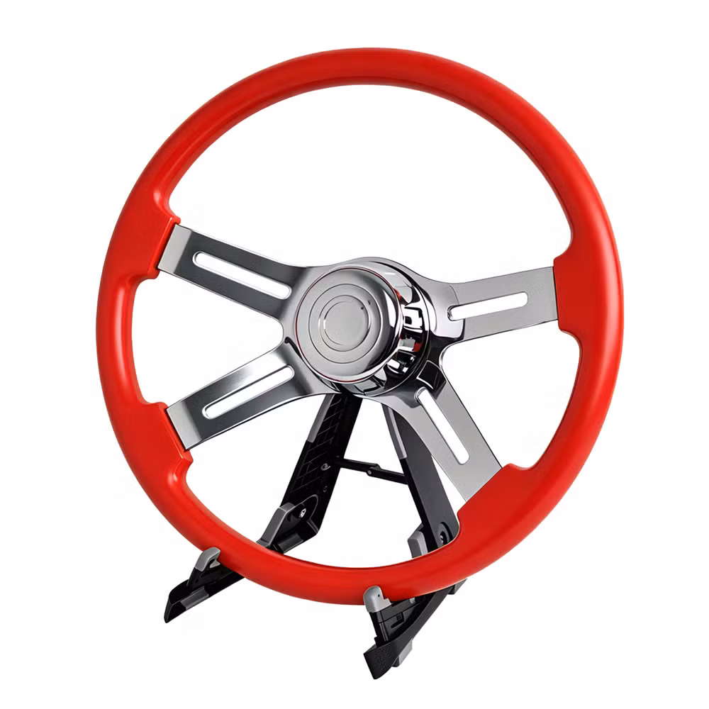 Tiypeor Truck Steering Wheel Modified 4 Spoke 450mm 18inch Semitrailer Steering Wheel for Kenworth, Peterbilt, Volvo, Freightliner - Image 2