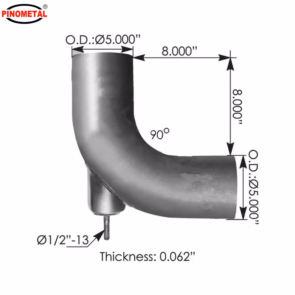 Replacement 5inch Aluminized Steel Exhaust Elbow for Freightliner Columbia A04-17476-000 - Image 4