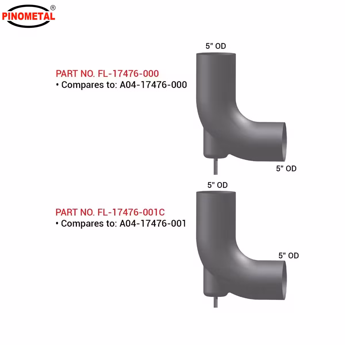 Replacement 5inch Aluminized Steel Exhaust Elbow for Freightliner Columbia A04-17476-000 - Image 5