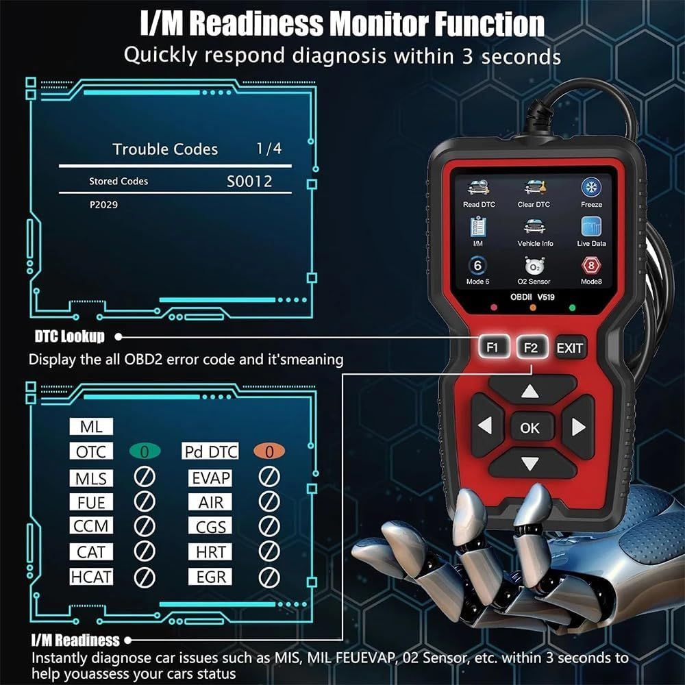 Universal V519 OBD2 Scanner Truck and Car Code Reader OBDII Diagnostic Code Reader Tool for Check Engine Light Read/Erase Codes - Image 5